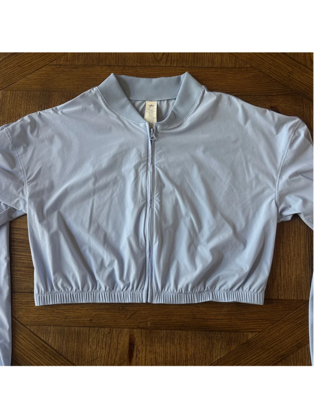Cropped Breezy Full-Zip cover up seashell blue size S